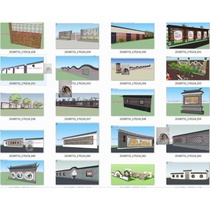 Su material new Chinese European landscape wall landscape wall ancient building flower wall moon door wall wall cultural wall courtyard wall su model