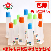 Shanghai flower liquid glue Sponge head 10 bottles of adhesive advertising paper sticky couplets glue Transparent handmade office glue