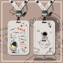 Bus card anti-lost artifact card set ins Wind rice card Japanese and Korean access control key chain integrated student with lanyard protection