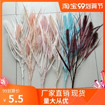 Simulation Reed wedding flower arrangement dog tail grass Forest outdoor wedding green plant with grass soft dress window decoration project flower