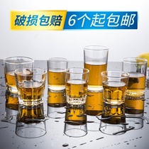 Tempered glass cup Round cup octagonal cup Teacup Beer cup Western wine glass Whiskey cup thickened bar KTV