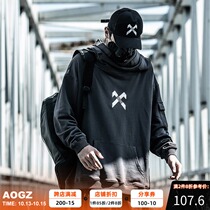 AOGZ national tide fish mouth sweater mens high neck hooded loose hip hop top Tide brand ins functional wind overwear jacket