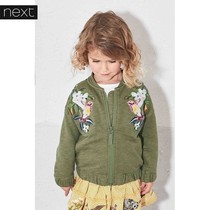 Spot UK Next Child Clothing Spring Baby Girl Embroidered Short Jacket Cardiovert Jacket