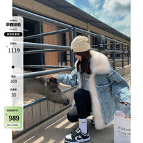 Derezs 2022 new fox fur splice cowboy coat medium - long pie overcomes young winter