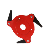 Three-leaf 60Mn blade red for grass-manganese steel cutting knife mower accessory saw
