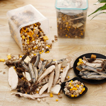 Cat snacks 500g mixed family barrel quail dried small fish cat nutrition fattening freeze-dried cat food cat freeze-dried bucket