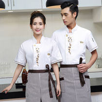 Chefs overalls Short-sleeved hotel restaurant Restaurant kitchen clothes men and women chefs clothes summer