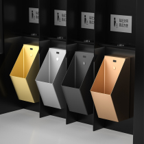 Black stainless steel urinal wall-mounted wall-mounted bar KTV toilet urinal integrated sensor urinal