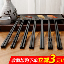 Runtianshia alloy chopsticks home 10 pairs of high-grade high temperature resistant mildew hotel restaurant Japanese cuisine pointed chopsticks