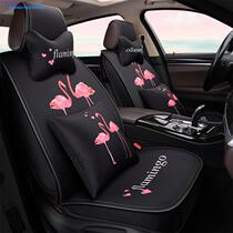 Car cushion four seasons universal cotton hemp car cushion summer modern Langdong Rena IX25 female cartoon half-pack seat cover