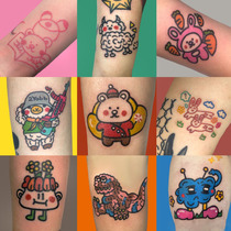 Cute alternative tattoo decal arm stitching ins cartoon sticker arm leg personality long-lasting waterproof dinosaur rabbit