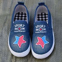 Tide~Boys canvas shoes Baby cloth shoes Childrens shoes Boys cloth shoes Student shoes spring and autumn breathable shoes one foot rest