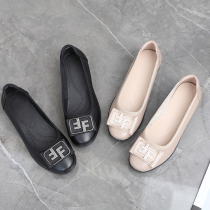 Leja Qi Genuine Leather Women Shoes Single Shoes Woman Spring New Coarse Heel Comfort Mom Shoes Soft Leather Heel Working Womens Shoes