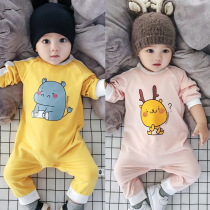 French Jacadi baby jumpsuit spring and autumn men and women baby ha clothes newborn full moon elastic out climbing clothes