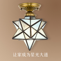 Mediterranean copper American five-pointed star ceiling lamp Corridor Aisle lamp Balcony entrance Nordic creative lamps