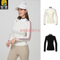South Korea DESCENTE di Sante 21 Autumn Golf Suit Women Stand Lady Collar Plus Suede Warm Long Sleeve T-shirt