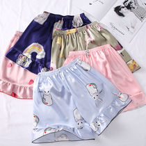  Ice silk pajamas womens summer simulation silk thin Korean version of cute and sweet ins shorts casual home pants cool