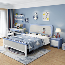 Solid wood bed 1 5m 1 35m single bed boys and girls childrens bed 1 2 m small apartment modern simple household