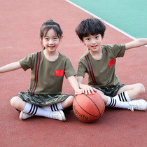 Children camouflashed boys Short sleeves shorts girls Short sleeves Short sleeves Short skirts Handsome New Tide Kindergarten Performances costumes