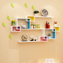 Wall shelf non-perforated wall creative Plaid bedroom living room TV background wall decorative frame Wall Wall wall hanging