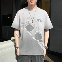 2021 new mens summer short sleeve T-shirt Korean trend couple Half sleeve Tide brand loose half sleeve clothes