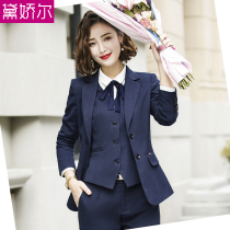 Suit suit womens 2021 autumn new fashion temperament suit wool vest formal high-end work clothes business wear