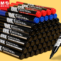 Morning light note pen black oily non-drop color big head pen large capacity speed dry waterproof signature pen mark head pen coarse head express delivery logistics special student children painting fine art dedicating highlights oily pen