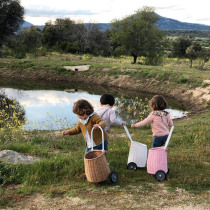  ins explosion-proof childrens dragging toddler toy stroller rattan storage car photo props house toys