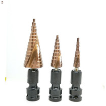 Embroidered drill stainless steel open hole trapezoidal wood board drilling electric wrench special auger drill bit punching tapered tower tower