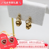 No pierced ears gold-plated all-match short ear clips CC ornaments painless handmade mosquito coils disk earrings