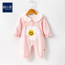 Baby one-piece dress Long sleeves Women in autumn Children 6 months Long sleeves Cartoon Harvest full moon Little baby 3 cute climbing clothes