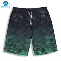 Cover waves beach pants mens quick-drying loose holiday gradient printing five-point pants boxer swimming pants beach size mens shorts