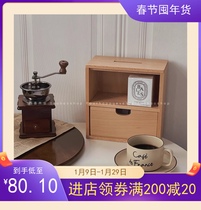 Sixi Wood Industry Wooden Solid Wood Storage Box Cosmetics Perfume Wooden Storage Cabinet Coffee Corner Cup Holder Jewelry Kitchen