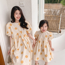 Pro-daughter dress Mother women Dress Ocean Summer Dress 2021 New Wave Dot Bubble Cuff dress Dress Sensuo Photo Long Dress