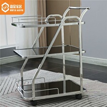 Dining car Stainless Steel Tea Waterwheel Commercial Mobile Trolley Hotel Upscale Restaurant For Dining Refreshments Wine Little Stroller