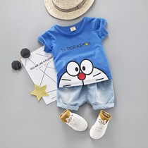Male Baby Summer Clothing Boy Suit 0-1-2-3-Year-Old Korean Version Tide Clothes Pediatric Child Clothing Handsome and Masculinity Two Sets