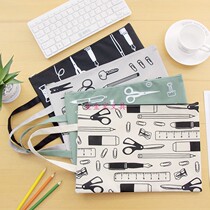 A4 file bag Jane about little frescoed Oxford cloth student paper zipped bag cute cartoon animal carrying kit