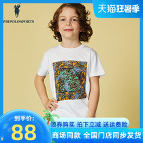Polo Paul boy short sleeve printed T-shirt child loose blouse 2022 Boy clothing ocean gas tide A70872024
