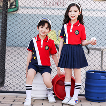 Kindergarten garden clothes summer suits new primary school uniforms summer childrens cotton short-sleeved sportswear