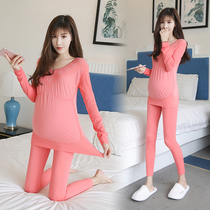 2020 Plus Fertilizer Increase Spring 200 Catty Pregnant Women Autumn Clothes Autumn Pants Pregnancy Pyjamas Warm Underwear Two Suits