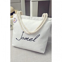 Korean version of art canvas bag student shoulder bag Hand bag womens bag letter canvas bag simple womens bag