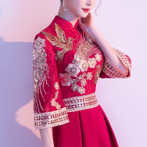 Toast service bride 2021 wedding new autumn and winter Chinese red engagement back door dress dress women slim thin long