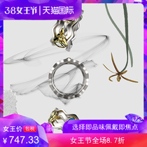 JLInN silver accessories 925 silver orchid opening ring ear hang dragon flying stars 520 festive bestie