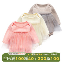 Female Baby Conjoined Clothes Autumn Summer Clothing Baby Boy Newborn 0 Outer Suit 3 Tennis Red 6 Months 1 Year Old For Outfits