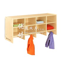 8-compartment wall-mounted cabinet-North American maple birch multi-layer UFC toddler early childhood schoolbag cabinet bench locker