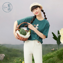 Purple Culvert Ice Oxygen Bar short sleeve T-shirt woman 2022 Summer new fun applixic printed blouse Alphabet Embroidery 100 lap