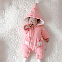 Female baby conjoined clothes male baby Full Moon newborn newborn Net red cute super cute climbing clothes spring spring and autumn clothes