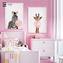 DIY digital oil painting modern simple decorative painting living room Nordic hipster sofa background animal with frame