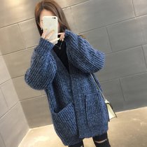 Early autumn long sweater womens 2021 New Wild knit cardigan spring and autumn foreign style loose coat