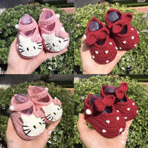 Newborn gift 100 days Baby Kitty Cat Baby wool shoes hand woven 0-12 months Finished product